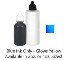 This refill ink is invisible and is great for stamping on industrial surfaces. Dries in 30 seconds and glows yellow w/ UV light. Ships in 1-2 business days.