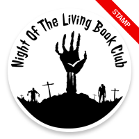 Round spooky graveyard book stamp. Personalize with your info. 6 mount options available. Wood mounted hand stamp, self-inking and pre-inking. Ships fast.