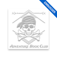 Customizable 1-5/8" square book embosser. Skull and crossbones design. 3 mount options available. Desk, gift and pocket. Fast shipping.