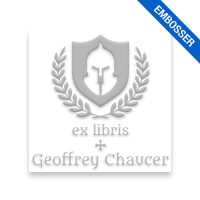 Personalize this 1-5/8" square book embosser. Ex libris shield design. 3 mount options available. Desk, gift and pocket. Fast shipping.