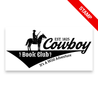 Made-to-order 1-1/2" x 3" library rectangle stamp. Western cowboy design. 4 mount options available. Wood, self-inking and pre-inking. Fast shipping.