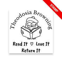 Tailor-made 1-5/8" square book stamp. Wise owl reading design. 7 mount options available. Wood, self-inking and pre-inking. Fast shipping.