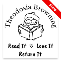 Customizable 2" square book stamp. Wise owl reading design. 3 mount options available. Wood hand stamp and pre-inking. Fast shipping.