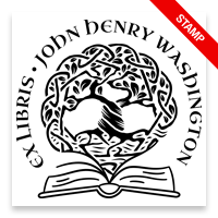 Personalize this 2" square book stamp. Ex libris tree of life design. 3 mount options available. Wood hand stamp and pre-inking. Fast shipping.