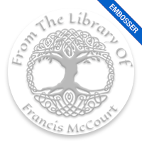 Tailor-made 2" round book embosser. Celtic tree of life design. 4 mount options available. Desk, gift, pocket and EX long reach. Fast shipping.