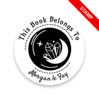 Tailor-made 1-5/8" round book stamp. Moon crystals design. 6 mount options available. Wood, self-inking and pre-inking. Fast shipping.