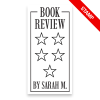 This library stamp has 4 mount options to choose from: wood, self-inker or pre-inker. Tailor-made 3" x 1-1/2" rectangle star review design. Fast shipping.