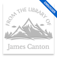 Customizable 2" square book embosser. Mountain range design. Available on the EH desk long reach. Fast shipping.