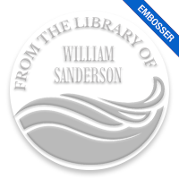 Custom-made 2" round book embosser. Ocean waves design. 4 mount options available. Desk, gift, pocket and EX long reach. Fast shipping.