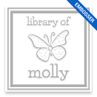 Personalize this 2" square book embosser. Double border with butterfly design. Available on the EH desk long reach. Fast shipping.