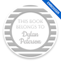Made-to-order 2" round book embosser. Bold stripes design. 4 mount options available. Desk, gift, pocket and EX long reach. Fast shipping.