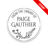 Personalize this 1-5/8" round book stamp. Open border flowers design. 6 mount options available. Wood, self-inking and pre-inking. Fast shipping.