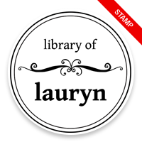 Customize this 2" round book stamp. Curvy line divider design. 6 mount options available. Wood, self-inking and pre-inking. Fast shipping.