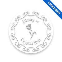 Custom-made 1-5/8" round book embosser. Scroll border w/ flower design. 3 different mount options available. Desk, gift and pocket. Fast shipping.