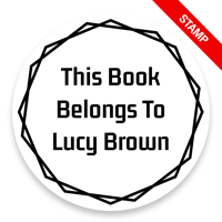Customize this 2" round book stamp. Branch border design. 6 mount options available. Wood, self-inking and pre-inking. Fast shipping.