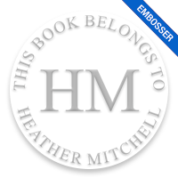 Tailor-made 2" round book embosser. Initials no border design. 4 mount options available. Desk, gift, pocket and EX long reach. Fast shipping.