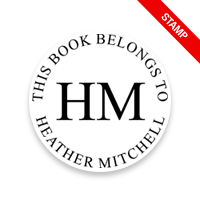 Customizable 1-5/8" round book stamp. Initials no border design. 6 mount options available. Wood, self-inking and pre-inking. Fast shipping.