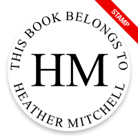 Tailor-made 2" round book stamp. Initials no border design. 6 mount options available. Wood, self-inking and pre-inking. Fast shipping.