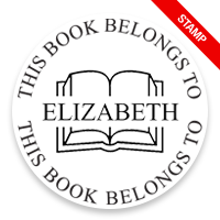 Personalize this 2" round book stamp. Name through open book design. 6 mount options available. Wood, self-inking and pre-inking. Fast shipping.