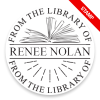Customize this 2" round book stamp. Open pages w/ dashed lines design. 6 mount options available. Wood, self-inking and pre-inking. Fast shipping.
