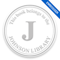 Customize this 2" round book embosser. Dbl line border w/ initial design. 4 mount options available. Desk, gift, pocket & EX long reach. Quick ship.