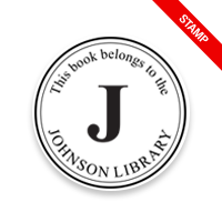 Customizable 1-5/8" round book stamp. Dbl line border w/ initial design. 6 mount options available. Wood, self-inking and pre-inking. Fast shipping.