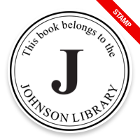 Customize this 2" round book stamp. Dbl line border w/ initial design. 6 mount options available. Wood, self-inking and pre-inking. Fast shipping.