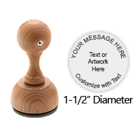 This Vintage Pro 1-1/2" round hand stamp can be customized with 6 lines of text/artwork! Great for initials. Ink pad not included and sold separately.