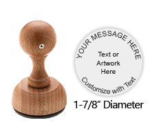 This Vintage Pro 1-7/8" round hand stamp can be customized with 9 lines of text or artwork! Great for initials. Ink pad not included and sold separately.