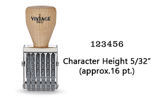 This COLOP non-self-inker 1-6 has a character height of 5/32" & includes 6 bands w/ custom options. Ink pad sold separately. Orders ship free over $100!