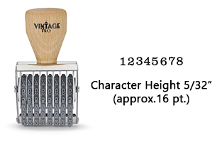 This COLOP non-self-inker 1-8 has a character height of 5/32" & includes 8 bands w/ custom options. Ink pad sold separately. Orders ship free over $100!