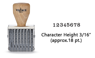 This COLOP non-self-inker 2-8 has a character height of 3/16" & includes 8 bands w/ custom options. Ink pad sold separately. Orders ship free over $100!