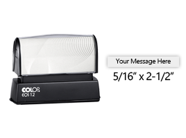 Customize this 5/16" x 2-1/2" stamp with text or your logo in your choice of 6 vibrant ink colors. Refillable and ships in 1-2 business days.