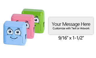 Customize this 9/16" x 1-1/2" stamp for free with text or your logo in your choice of 11 vibrant ink colors. Refillable and ships in 1-2 business days.