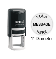 Customize this 1" round stamp free with text or your logo in your choice of 11 exciting ink colors. Refillable and durable. Ships in 1-2 business days.