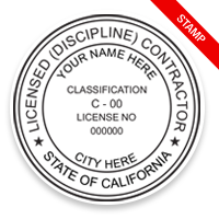 This professional contractor stamp for the state of California adheres to state regulations and provides top quality impressions.