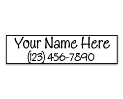 Personalize this small Consultant stamp w/ your name & address. Six impression options, re-inkable & variety of ink colors! Free shipping on orders over $60!