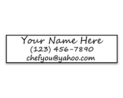 Customize this small Consultant stamp w/ your name & address. This cursive font has 6 impression options & is re-inkable. Free shipping on orders over $75!