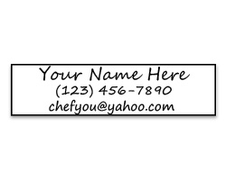 Customize this small Consultant stamp w/ your name & address. This cursive font has 6 impression options & is re-inkable. Free shipping on orders over $60!