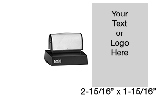 Customize this 2-15/16" x 1-15/16" stamp with up to 18 lines of text in one of 11 ink colors! Long-lasting impressions and use. Orders over $45 ship free!