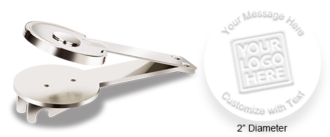 This Shiny Desk Long Reach Embosser Insert has an impression size of 2" & features 5 lines of customizable text/custom artwork.