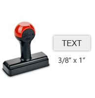 Customize this 3/8" x 1" plastic hand stamp with 1 line of text free! Used for initials or inspections. Separate ink pad required. Ships in 1-2 business days.