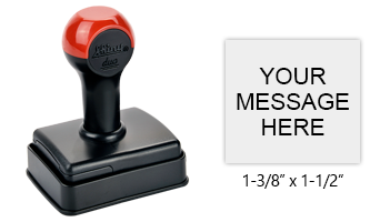 Customize this 1-3/8" x 1-1/2" stamp with 5 lines of text or artwork and use with a separate ink pad! Great for labels and logos. Ships in 1-2 business days.