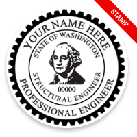 This professional structural engineer stamp for the state of Washington adheres to state regulations and provides top quality impressions