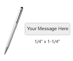 High class & elegant silver writing instrument with integrated self-inking stamp. Perfect for doctors, nurses, lawyers & many other occupations!