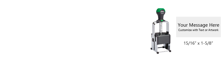Customize this 15/16" x 1-5/8" self-inking stamp free with 5 lines. Available in 11 ink colors or dry pad option. Ships in 1-2 business days!