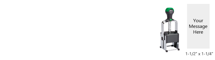 Customize this 1-1/2" x 1-1/4" self-inking stamp free with 9 lines. Available in 11 ink colors or dry pad option. Free shipping over $75.