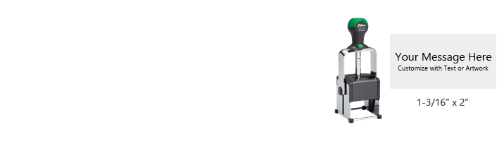 Customize this 1-3/16" x 2" self-inking stamp free with 7 lines. Available in 11 ink colors or dry pad option. Ships in 1-2 business days!