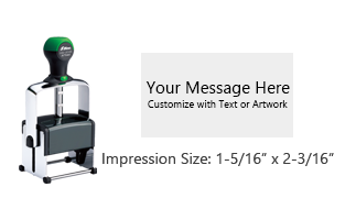 Customize this 1-5/16" x 2-3/16" self-inking stamp free with 7 lines. Available in 11 ink colors or dry pad option. Ships in 1-2 business days!