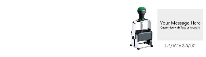 Customize this 1-5/16" x 2-3/16" self-inking stamp free with 7 lines. Available in 11 ink colors or dry pad option. Ships in 1-2 business days!